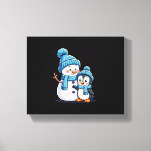 Toile Joyeux Noël Merry Christmas Pour Cadeau Manchot Bo