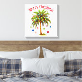 Toile Joyeux Noël Palm Tree Light Hawaiian Tropical (Insitu(Chambre))