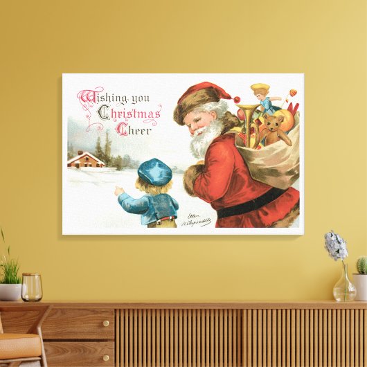 Toile Joyeux Noël par Ellen Clapsaddle (Insitu(Salon))