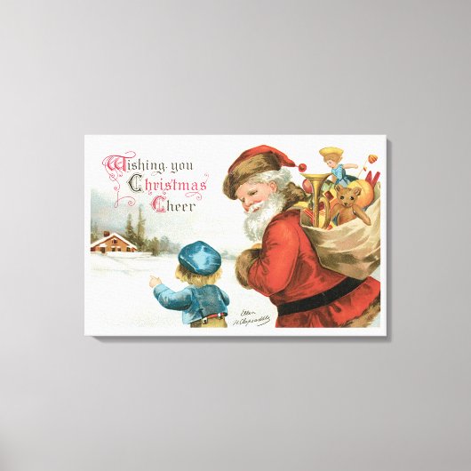 Toile Joyeux Noël par Ellen Clapsaddle (Recto)