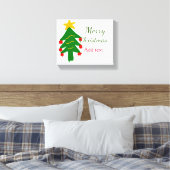 Toile Joyeux Noël rouge vert Noël ajouter le nom (Insitu(Chambre))