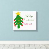 Toile Joyeux Noël rouge vert Noël ajouter le nom (Insitu (Plancher de Bois))
