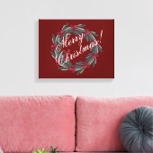 Toile Joyeux Noël Script Joli Festif Rouge (Insitu(Salon))