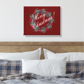 Toile Joyeux Noël Script Joli Festif Rouge (Insitu(Chambre))