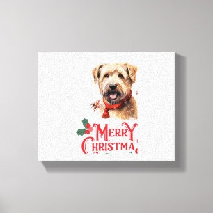 Toile Joyeux Noël Staffordshire Bull Terrier