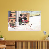 Toile Joyeux NoëlEnfants par clôture (Insitu(Salon))