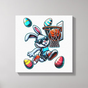 Toile Joyeux Pâques Basketball Garçons Lapin de Pâques D