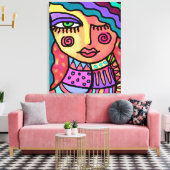 Toile Joyeux portrait numérique Abstrait d'une femme (Insitu(Salon))