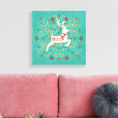 Toile Joyeux Reindeer Turquoise (Insitu(Salon))