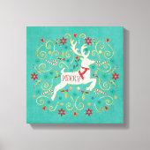 Toile Joyeux Reindeer Turquoise (Recto)