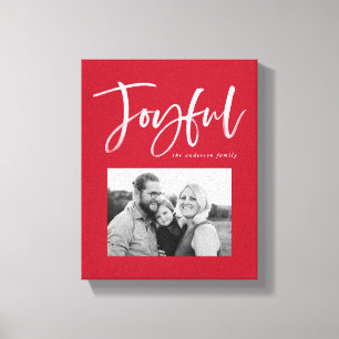 Toile Joyeux Script Rouge
