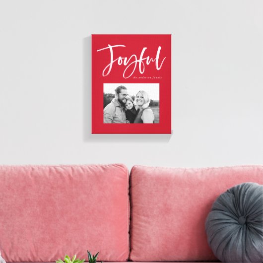Toile Joyeux Script | Rouge (Insitu(Salon))