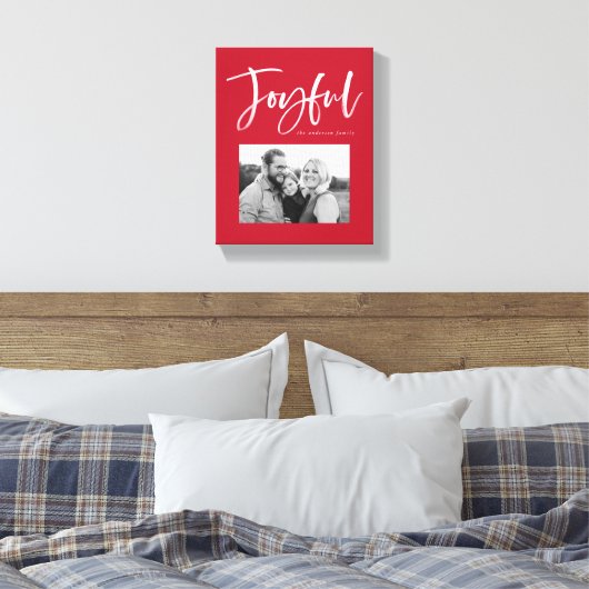 Toile Joyeux Script | Rouge (Insitu(Chambre))
