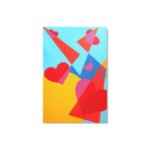 Joyful Red Hearts Abstract Print