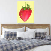 Toile Juicy fraise aquarelle macro fruit pop art (Insitu(Chambre))