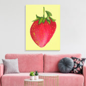 Toile Juicy fraise aquarelle macro fruit pop art (Insitu(Salon))