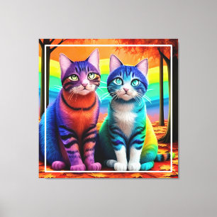 Toile Jumeaux de chats Art numérique-56467