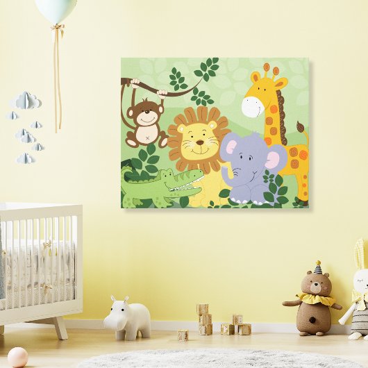 Toile Jungle Animal Safari Nursery Art Canvas 16x20