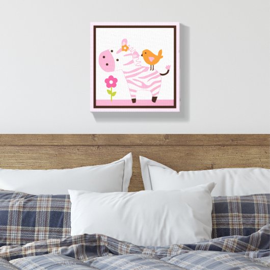 Toile Jungle Jill Zebra Girals Canvas Imprimer (Insitu(Chambre))