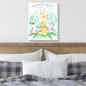 Toile Jungle Nouveau bébé Keepsaké de naissance Statisti (Insitu(Chambre))
