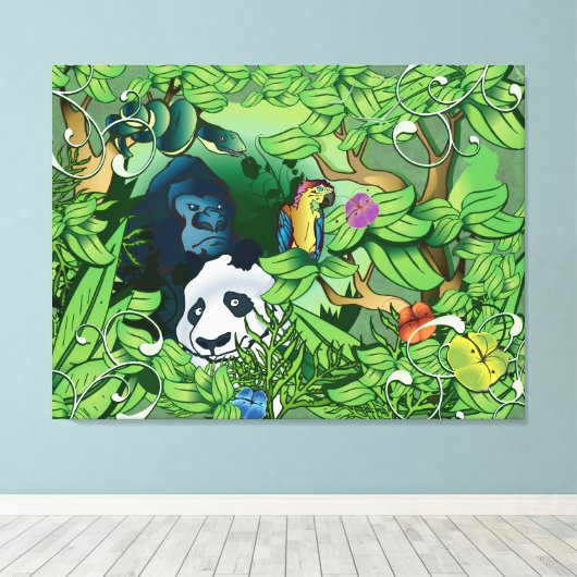Toile Jungle Panda (Insitu (Plancher de Bois))