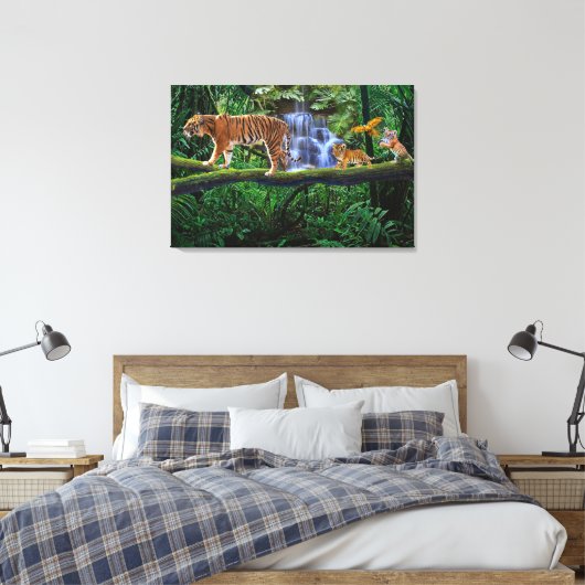 TOILE JUNGLE TIGER ET SES CUBS (Insitu(Chambre))