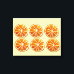 Toile Jus orange tranche aquarelle motif pop art<br><div class="desc">Un dessin original de Sacha Grossel d'une grande tranche d'orange juteuse de macro peinte en détail motif avec aquarelle. Cette orange pop art géante serait parfaite pour une maison ou un café pour ajouter de la couleur aux murs. Parfait pour les amateurs d'art fruitier.</div>