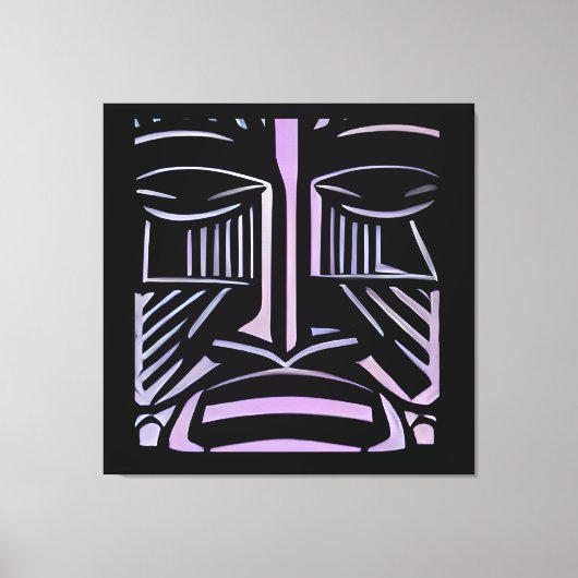 Toile Just a Little Black and Purple Tiki (Recto)