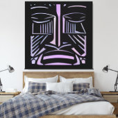 Toile Just a Little Black and Purple Tiki (Insitu(Chambre))