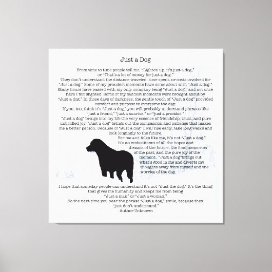 Toile Juste Un Chien Citation - Labrador Noir - Citation (Recto)