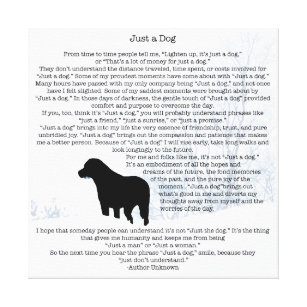 Toile Juste un citation de chien - Black Labrador