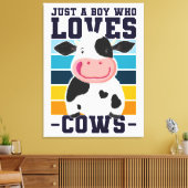 Toile Juste Un Garçon Qui Aime Les Vaches (Insitu(Salon))