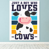 Toile Juste Un Garçon Qui Aime Les Vaches (Insitu (Plancher de Bois))