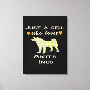 Toile Juste Une Fille Qui Aime Akita Cadeau, Akita Cadea