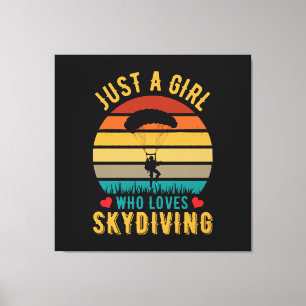 Toile juste une fille qui aime le parachutisme