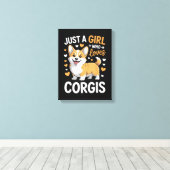 Toile Juste Une Fille Qui Aime Les Corgis (Insitu (Plancher de Bois))