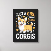 Toile Juste Une Fille Qui Aime Les Corgis (Recto)