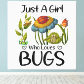 Toile Juste une fille qui aime les insectes (Insitu (Plancher de Bois))