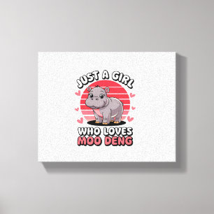 Toile Juste une fille qui aime Moo Deng bébé hippopotame