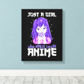 Toile Juste une fille qui aime vraiment l'Anime en viole (Insitu (Plancher de Bois))