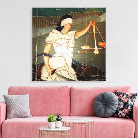 Toile Justice des dame majestueuse en verre tendu (Insitu(Salon))