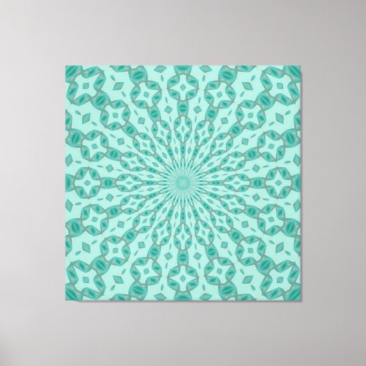 Toile Kaleidoscope Vert Yukka et Rose (Recto)