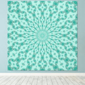 Toile Kaleidoscope Vert Yukka et Rose (Insitu (Plancher de Bois))