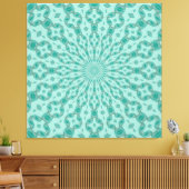 Toile Kaleidoscope Vert Yukka et Rose (Insitu(Salon))