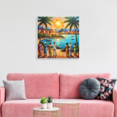 Toile Kampala Ouganda Waterfront Coucher de soleil doré (Insitu(Salon))