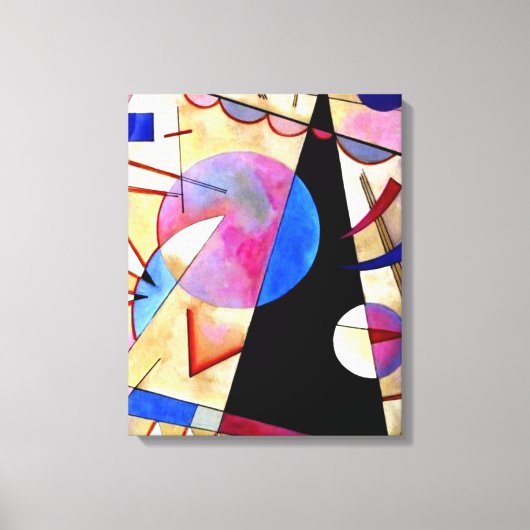 Toile Kandinsky - Cubisme Abstrait avec rose et blues (Recto)