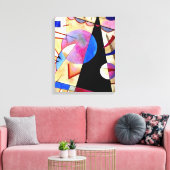 Toile Kandinsky - Cubisme Abstrait avec rose et blues (Insitu(Salon))