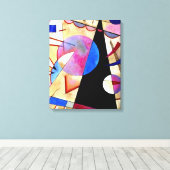 Toile Kandinsky - Cubisme Abstrait avec rose et blues (Insitu (Plancher de Bois))