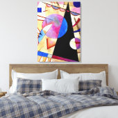 Toile Kandinsky - Cubisme Abstrait avec rose et blues (Insitu(Chambre))