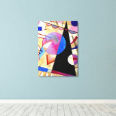 Toile Kandinsky - Cubisme Abstrait avec rose et blues (Insitu (Plancher de Bois))